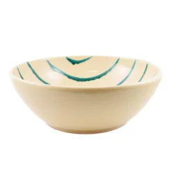 Puglia Handmade Puglia Teal Stripe Large Salad Bowl, 34cm Discount