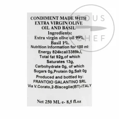 Galantino Puglian Olive Oil with Basil in Terracotta Bottle, 250ml Best