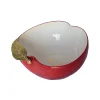 Rockett St George Apple Bowl with Gold Detail, 19.5x21cm
