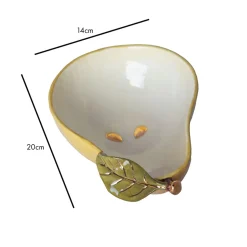 Rockett St George Pear Bowl with Gold Detail, 14x20cm Best