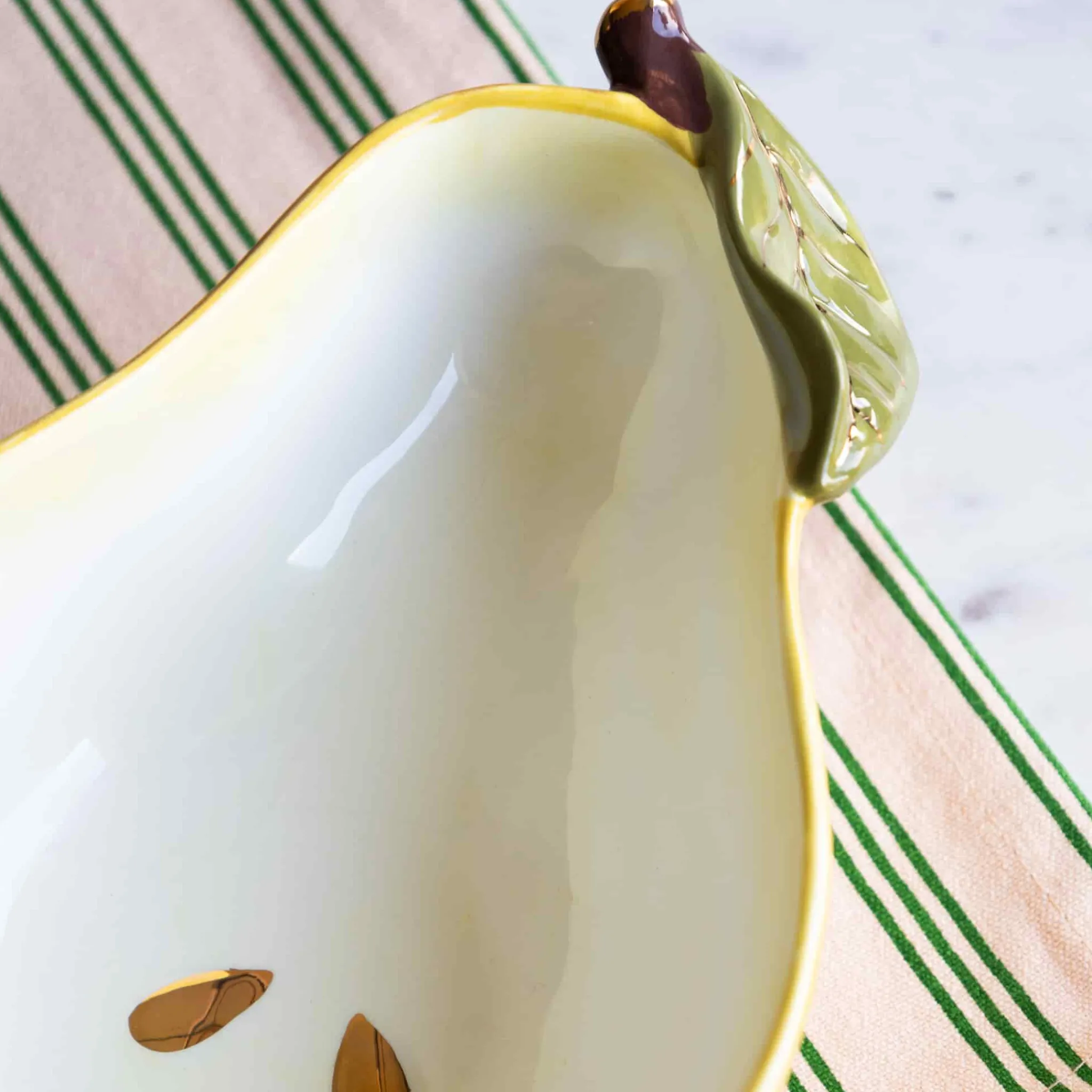 Rockett St George Pear Bowl with Gold Detail, 14x20cm Best