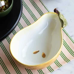 Rockett St George Pear Bowl with Gold Detail, 14x20cm Best
