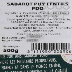 Sabarot PDO Puy Lentils in Metal Tin, 500g Online