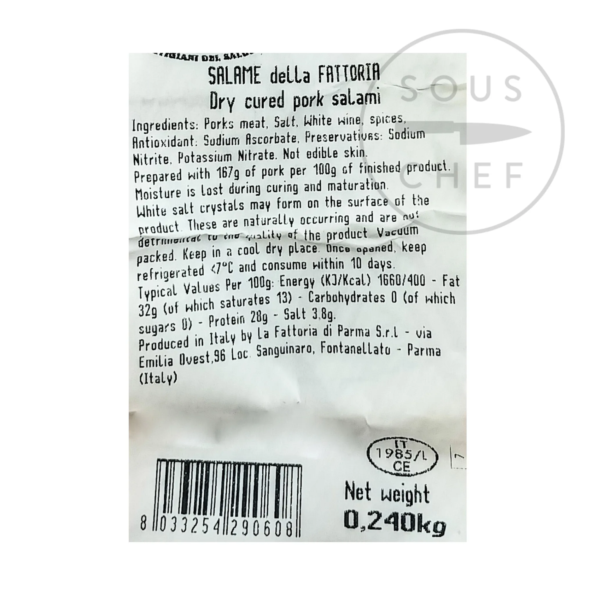 La Fattoria Di Parma Salami , 240g Outlet