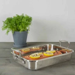 Scanpan Impact Stainless Steel Roasting Pan with Rack, 43x28cm Clearance
