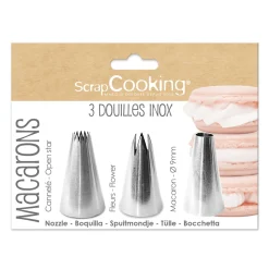 Carambelle Scrap Cooking Set of 3 Stainless Steel Macaroon Piping Nozzles Discount