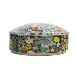 Seikou Porcelain Black Floral Motif Sweets Container, 3 Compartments Outlet