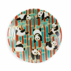 Seikou Porcelain Dancing Pandas Mamezara Garnish Plate, 10cm Online