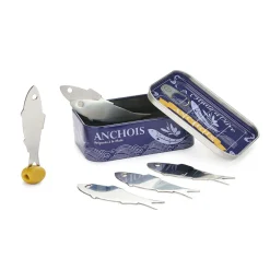 Balvi Set of 6 Anchovy Snacking Forks in a Tin Hot