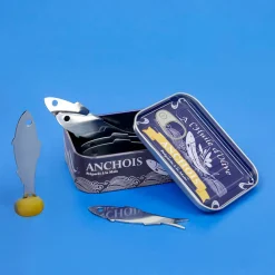 Balvi Set of 6 Anchovy Snacking Forks in a Tin Hot