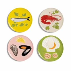 &Klevering Set of 4 Assorted Seafood Side Plates, 16cm Sale