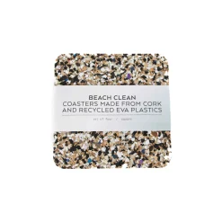 Liga Set of 4 Beach Clean Recycled Cork Square Coasters, 10cm Discount