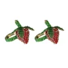 My Gifts Trade Set of 2 Beaded Strawberry Napkin Rings Sale