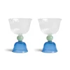&Klevering Set of 2 Blue Tulip Coupe Glasses Best