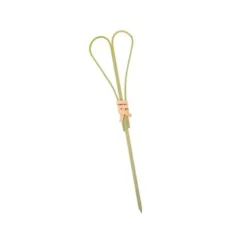 Eco Skewers Set of 100 Green Looped Heart Bamboo Skewers, 9cm Sale
