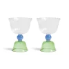 &Klevering Set of 2 Green Tulip Coupe Glasses Sale
