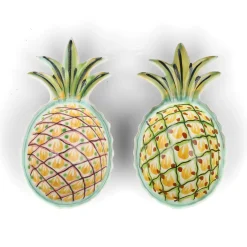 Gorky Pottery Set of 2 Mexican Hand Painted Pineapple Plates, 18cm Sale