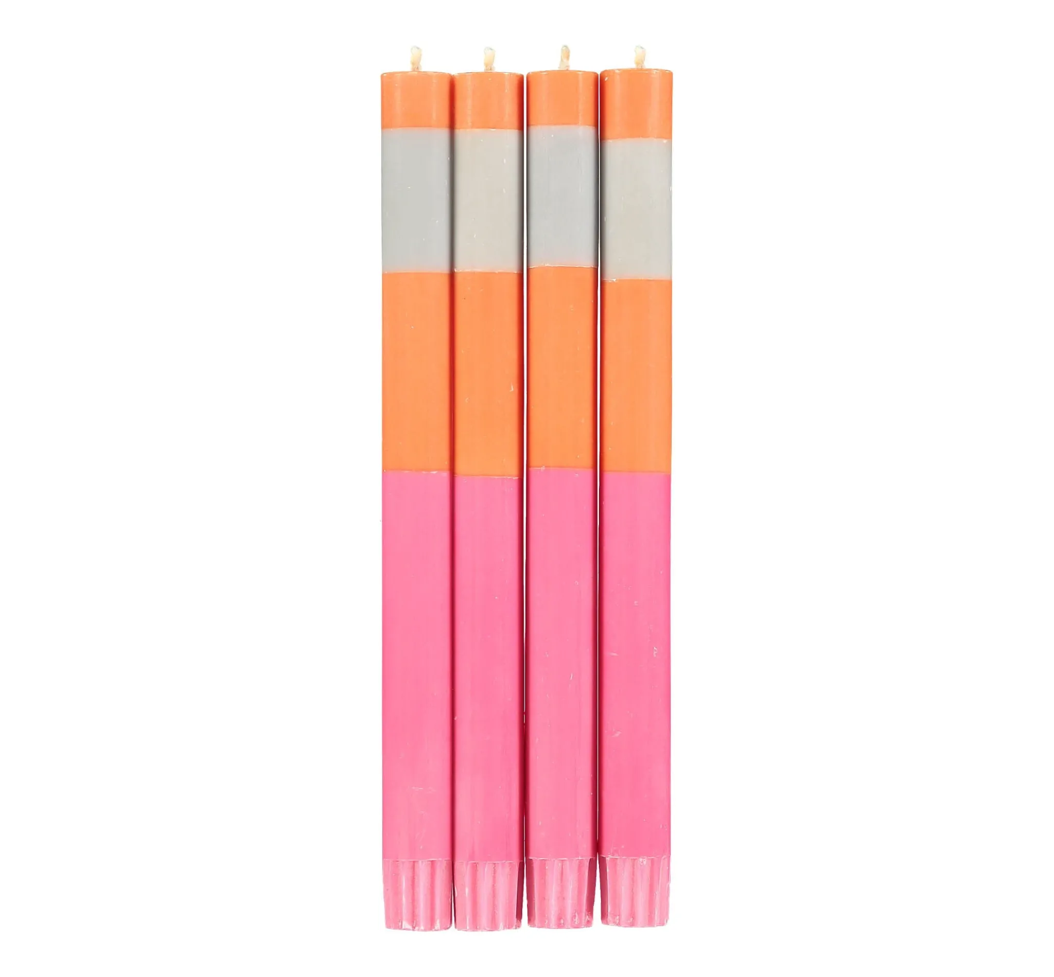 British Colour Standard Set of 4 Pink Orange Colourblock Candles Online