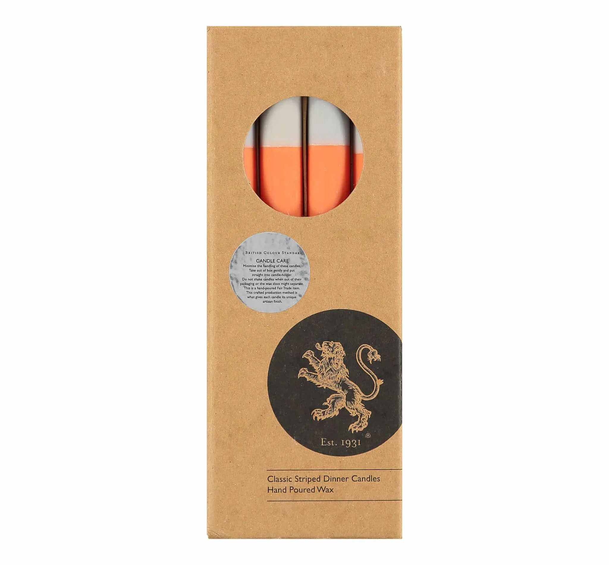 British Colour Standard Set of 4 Pink Orange Colourblock Candles Online