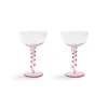 &Klevering Set of 2 Pink Twisted Coupe Glasses Sale