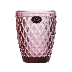 Bright Glassware Set of 6 Purple Diamond Tumblers, 270ml Hot