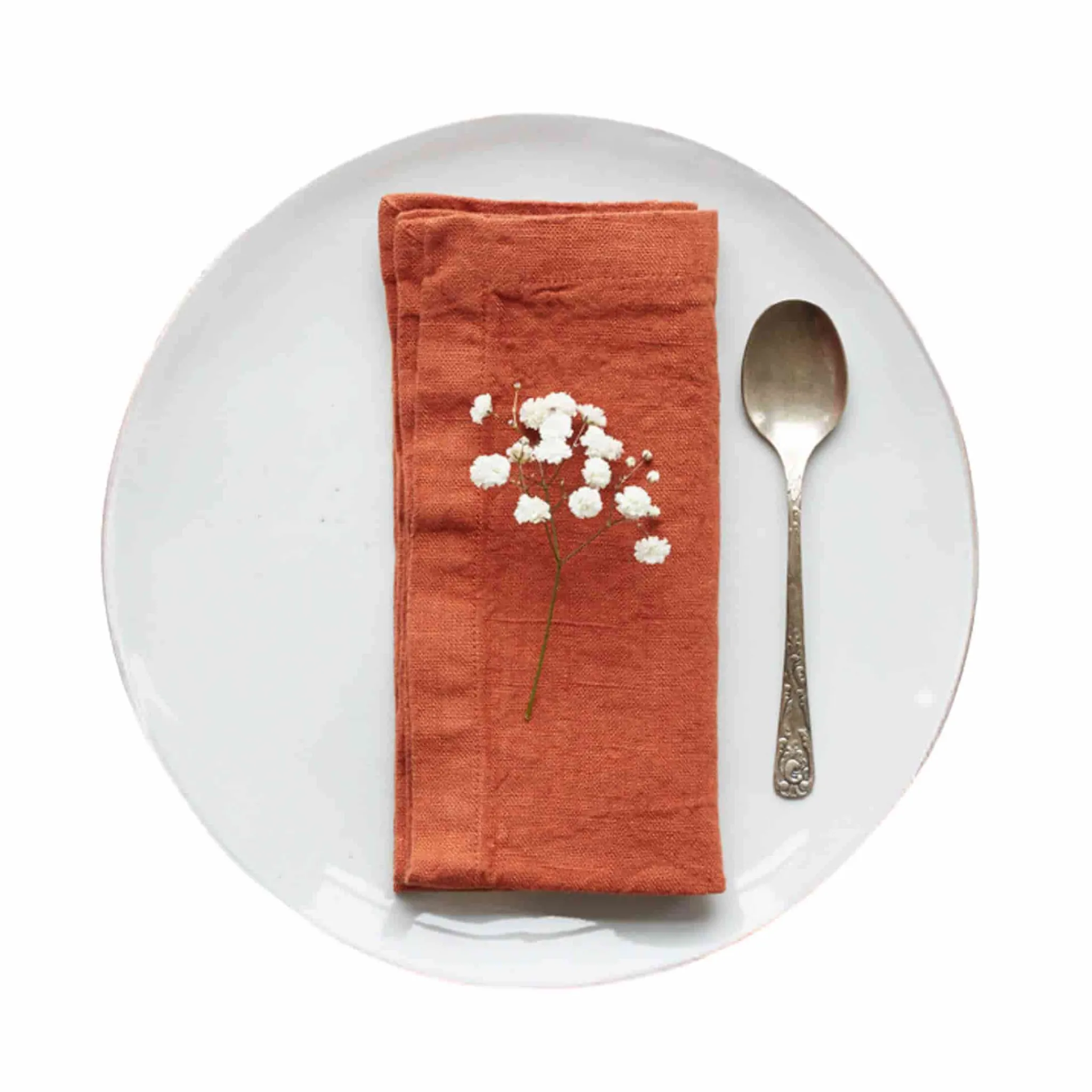 Linen Tales Set of 2 Rust Linen Napkins