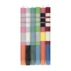 British Colour Standard Set of 6 Striped Dinner Candles - Multicolour Clearance