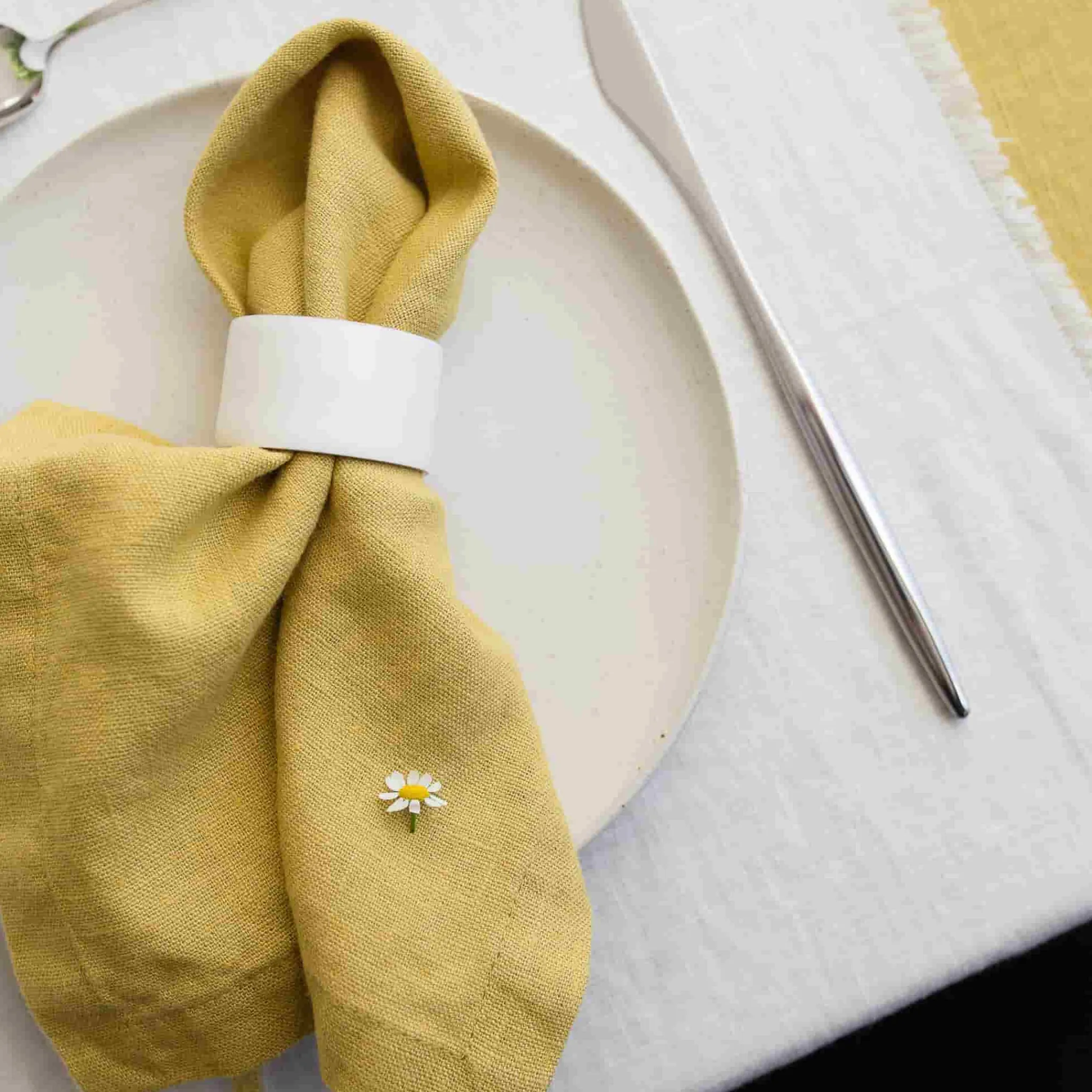 Linen Tales Set of 2 Yellow Linen Napkins Sale