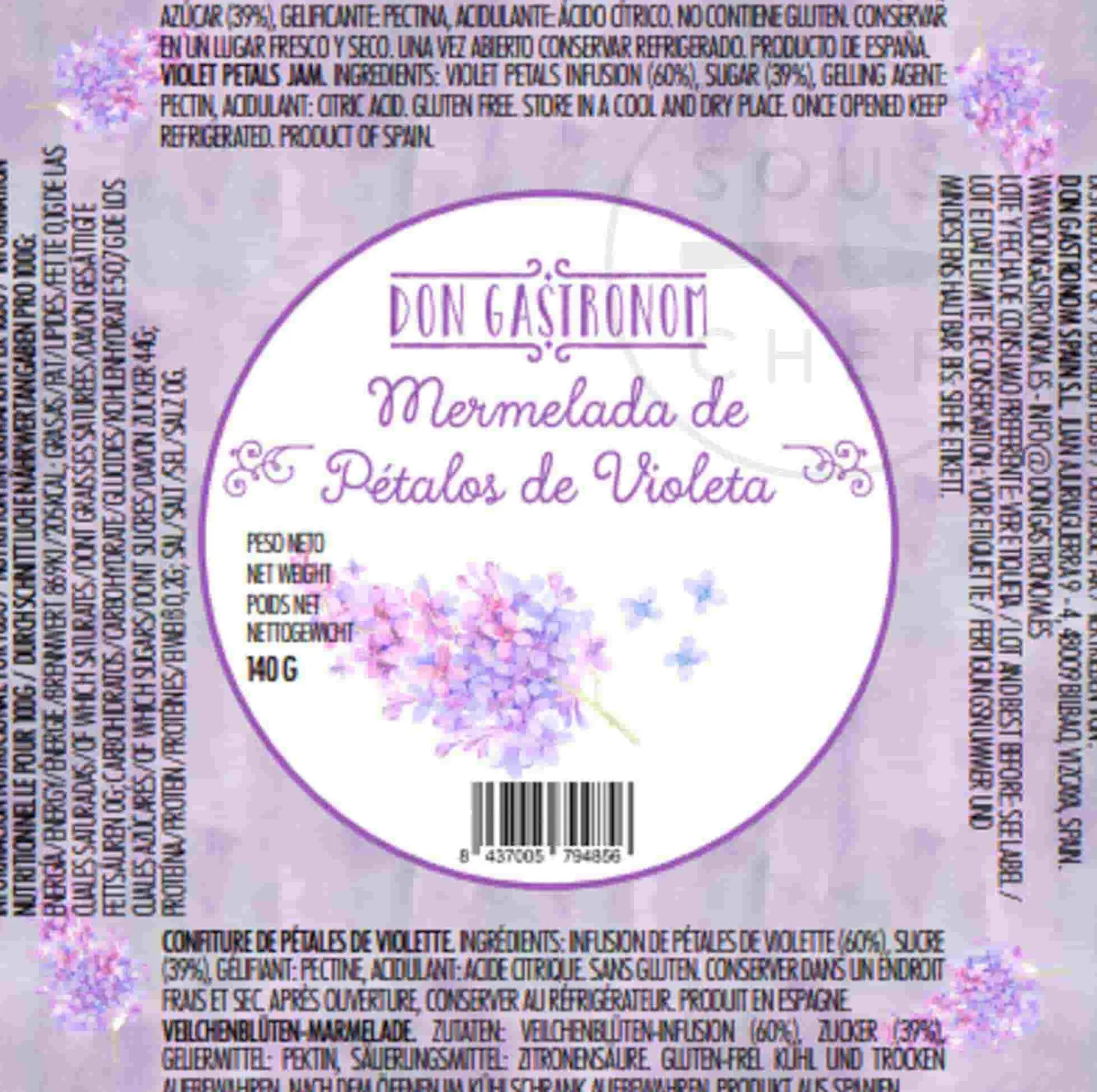 Don Gastronom Spanish Violet Petal Jam, 140g Outlet