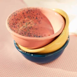 Kapka Enamel Splatter Fest Enamel Bowl, Pink