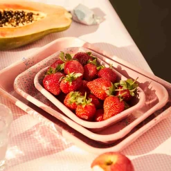 Kapka Enamel Splatter Fest Enamel Roasting and Serving Dish, Pink New