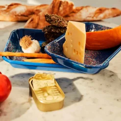 Kapka Enamel Splatter Fest Enamel Roasting and Serving Dish, Cobalt Blue Sale