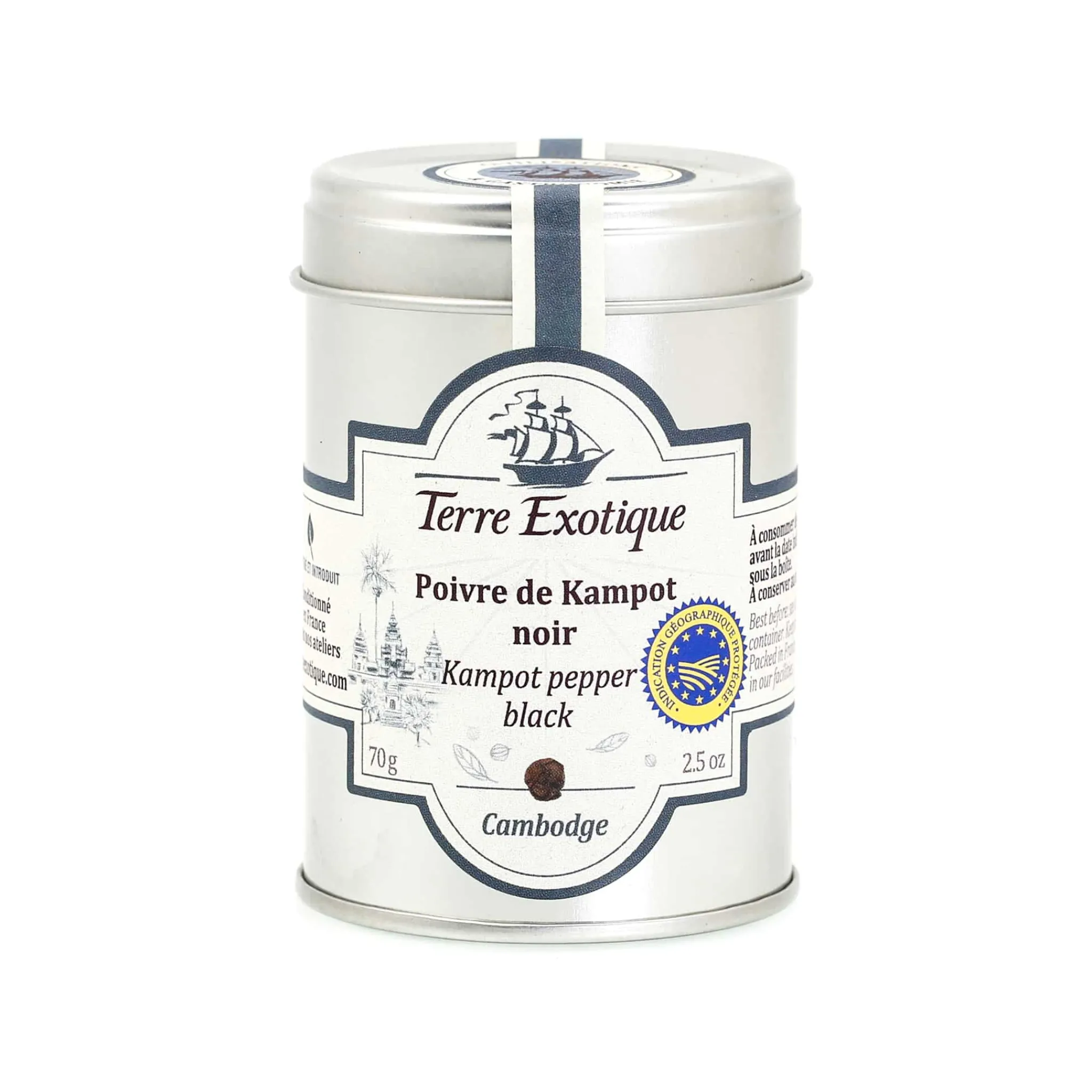 Terre Exotique Black Kampot Pepper PGI, 70g Hot