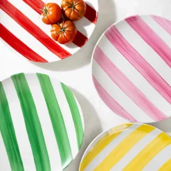 The Platera Red Stripe Porcelain Dinner Plate, 27.5cm New