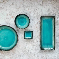 Kiji Stoneware & Ceramics Turquoise Glaze Bowl, 12cm dia x 4cm high Outlet