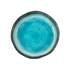 Kiji Stoneware & Ceramics Turquoise Large Round Dish, 21.5cm dia x 4cm high Best