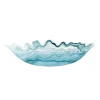 Turkish Tableware Turquoise Marble Glass Serving Bowl, 40x30cm Online