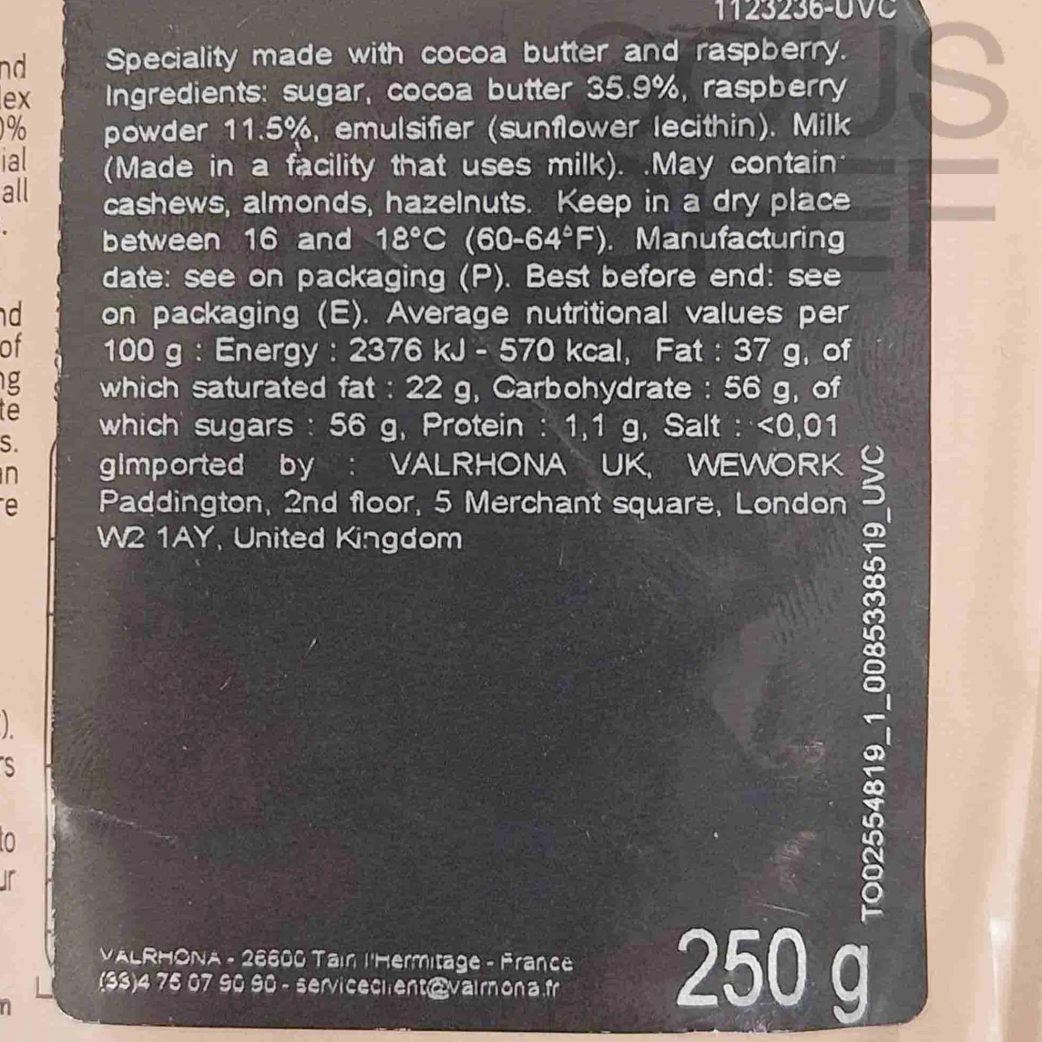 Valrhona Raspberry Inspiration Drops, 250g Sale