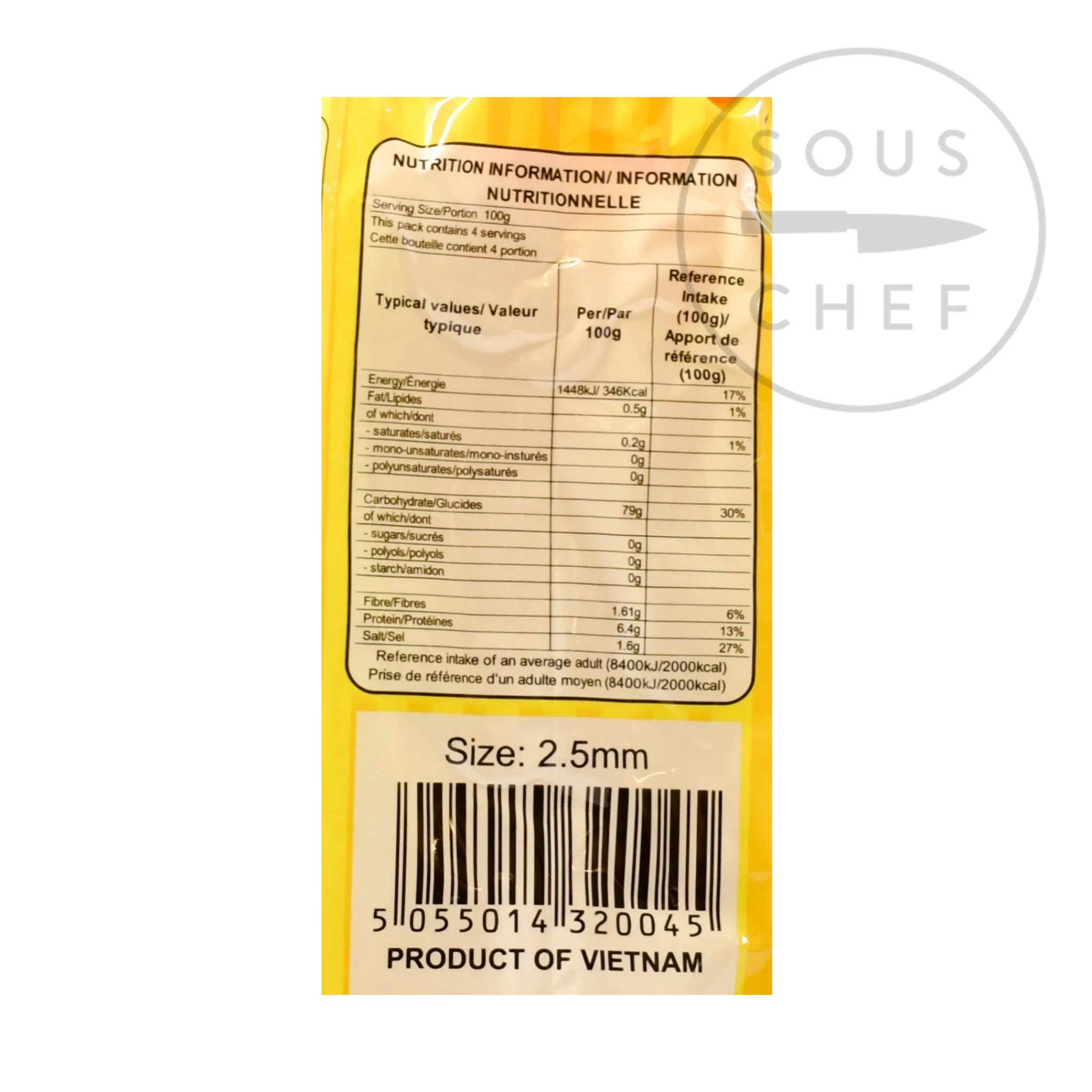 Longdan Vietnamese Rice Pho Noodles Banh Pho, 2.5mm, 400g Outlet