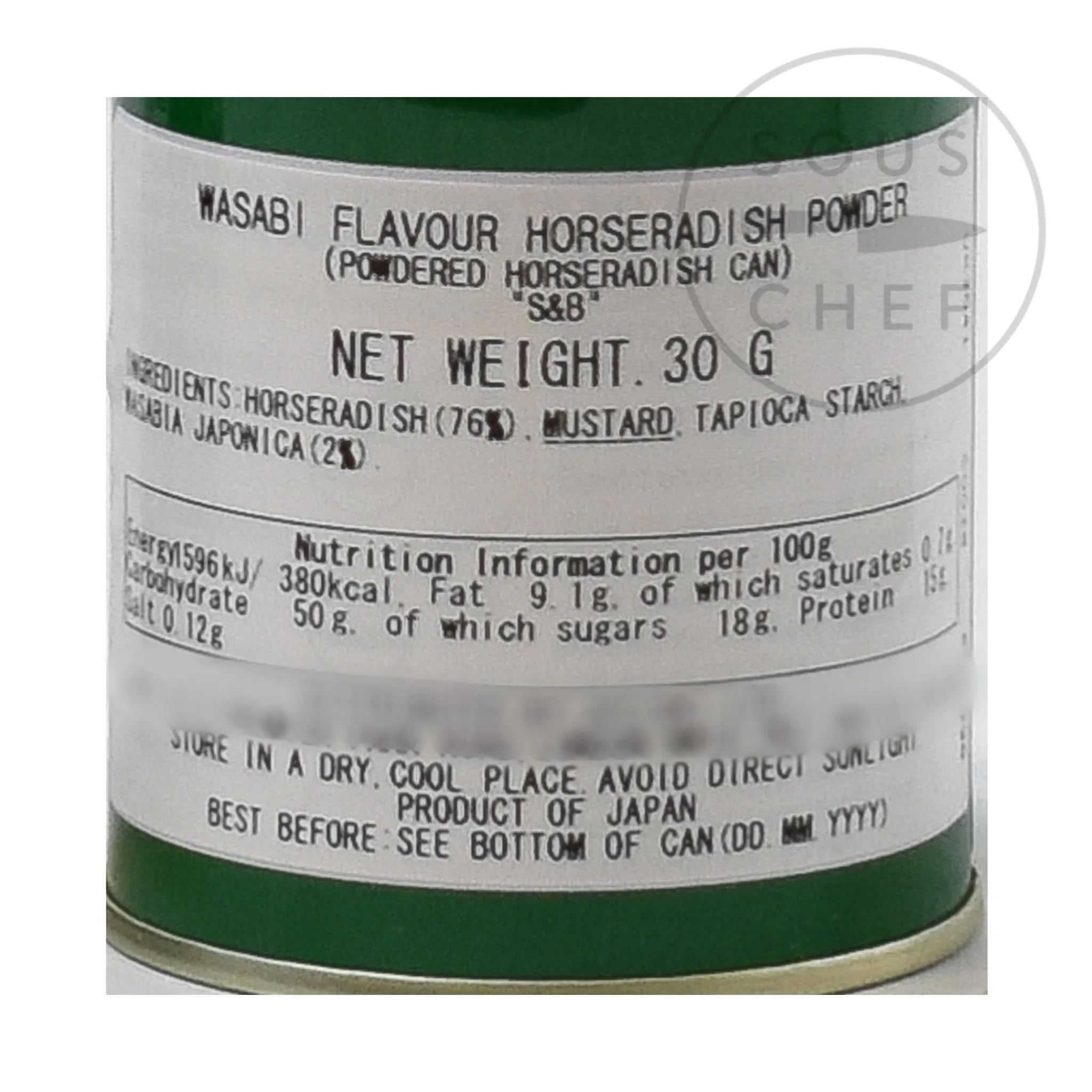 S&B Wasabi Flavour Horseradish Powder, 30g Clearance