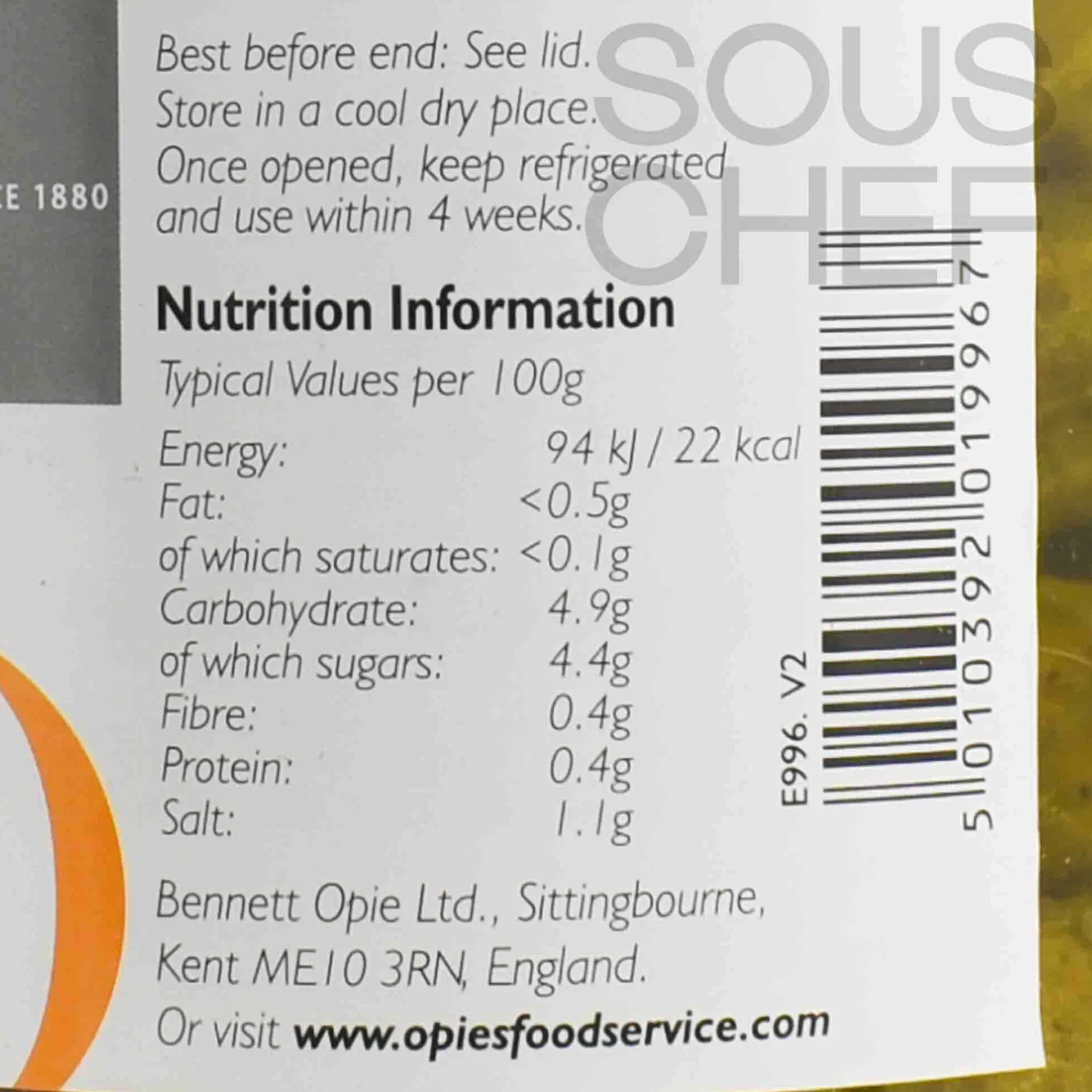 Opies Whole Gherkins with Dill in Sweet Vinegar, 1.9kg Outlet