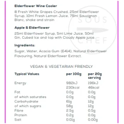 William Fox Premium Elderflower Syrup, 750ml New