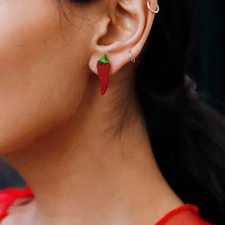 Wolf & Moon Chilli Pepper Stud Earrings