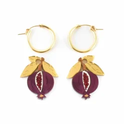 Wolf & Moon Mini Pomegranate Hoop Earrings Online