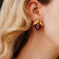 Wolf & Moon Mini Pomegranate Stud Earrings Clearance