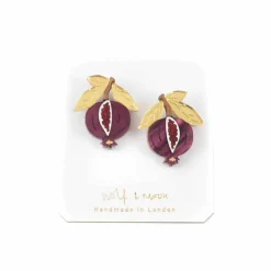 Wolf & Moon Mini Pomegranate Stud Earrings Clearance