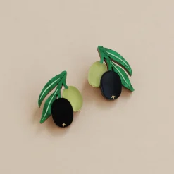 Wolf & Moon Olive Stud Earrings Discount