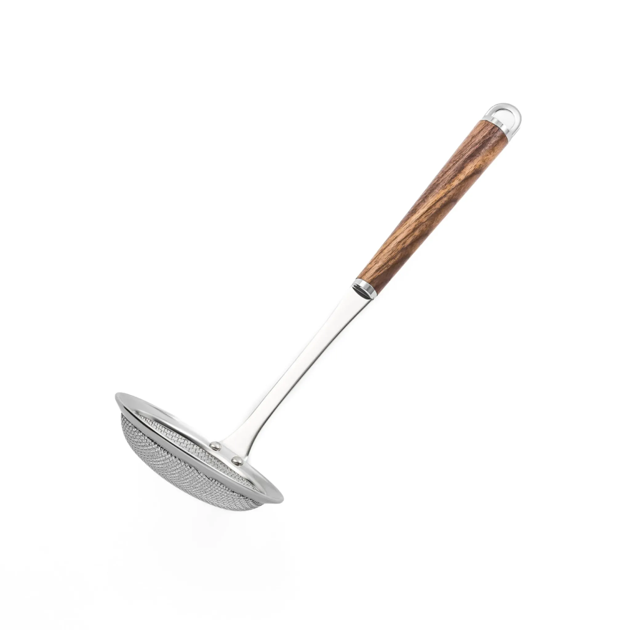 Suncraft Wood Handle Stainless Steel Coarse Mesh Skimmer