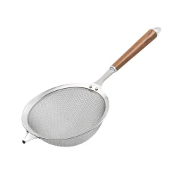 Suncraft Wood Handle Stainless Steel Mesh Strainer Hot