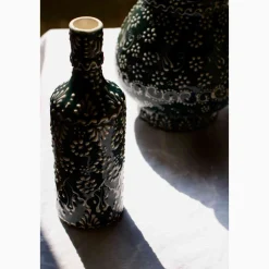 El Boyali Seramikler Yesil Ve Beyaz Boyali Oil Bottle, 395ml Best